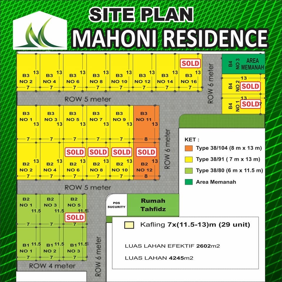 siteplan mahoni residence berau kalimantan