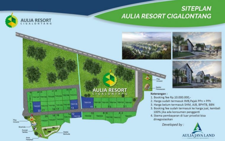 siteplan aulia resort cigalontang