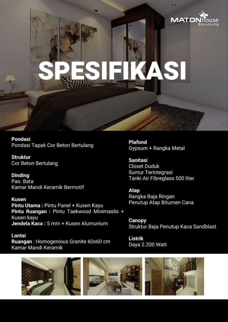 Spesifikasi Rumah Maton House Bandung