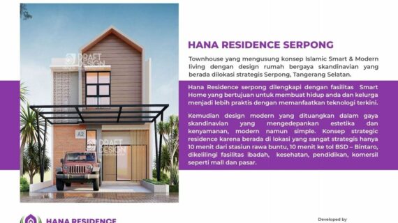 Hana Residence Serpong – Townhouse Strategis Bergaya Compact House Scandinavian