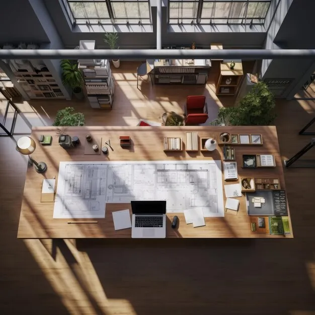 Rumah Custom Desain Kenapa Banyak Disukai 2 Proses desain rumah custom desain dengan sketsa, denah, dan model 3D di meja kerja
