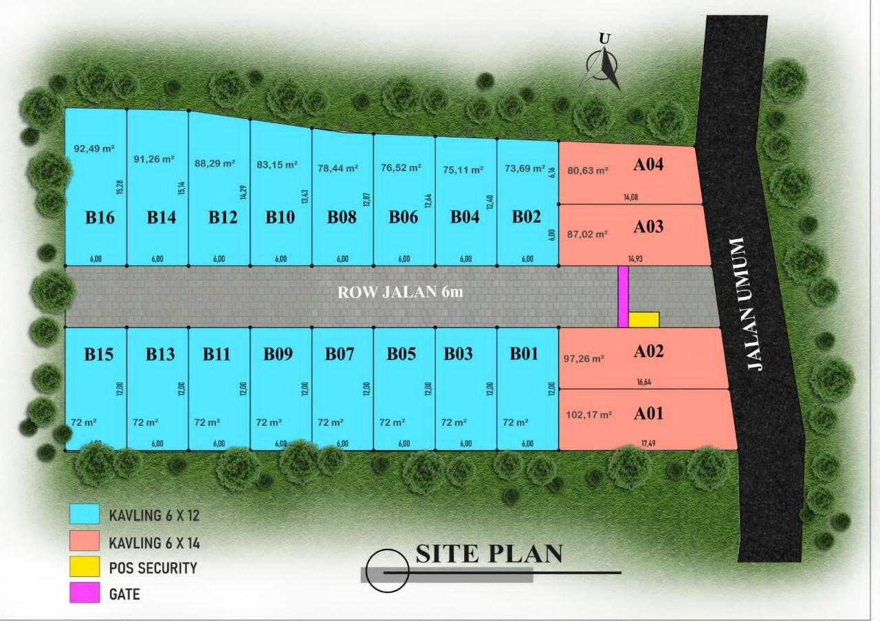 Siteplan cluster Energyze Milenial Sepatan Tangerang lahan 1986m2 jalan 2 mobil SHM