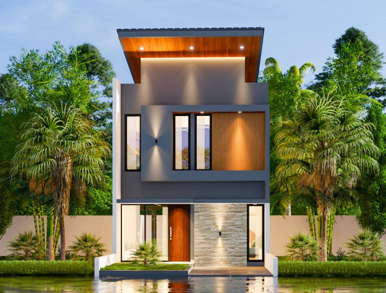 Tampak depan rumah syariah 2 lantai Energyze Milenial Sepatan Tangerang type 54/72