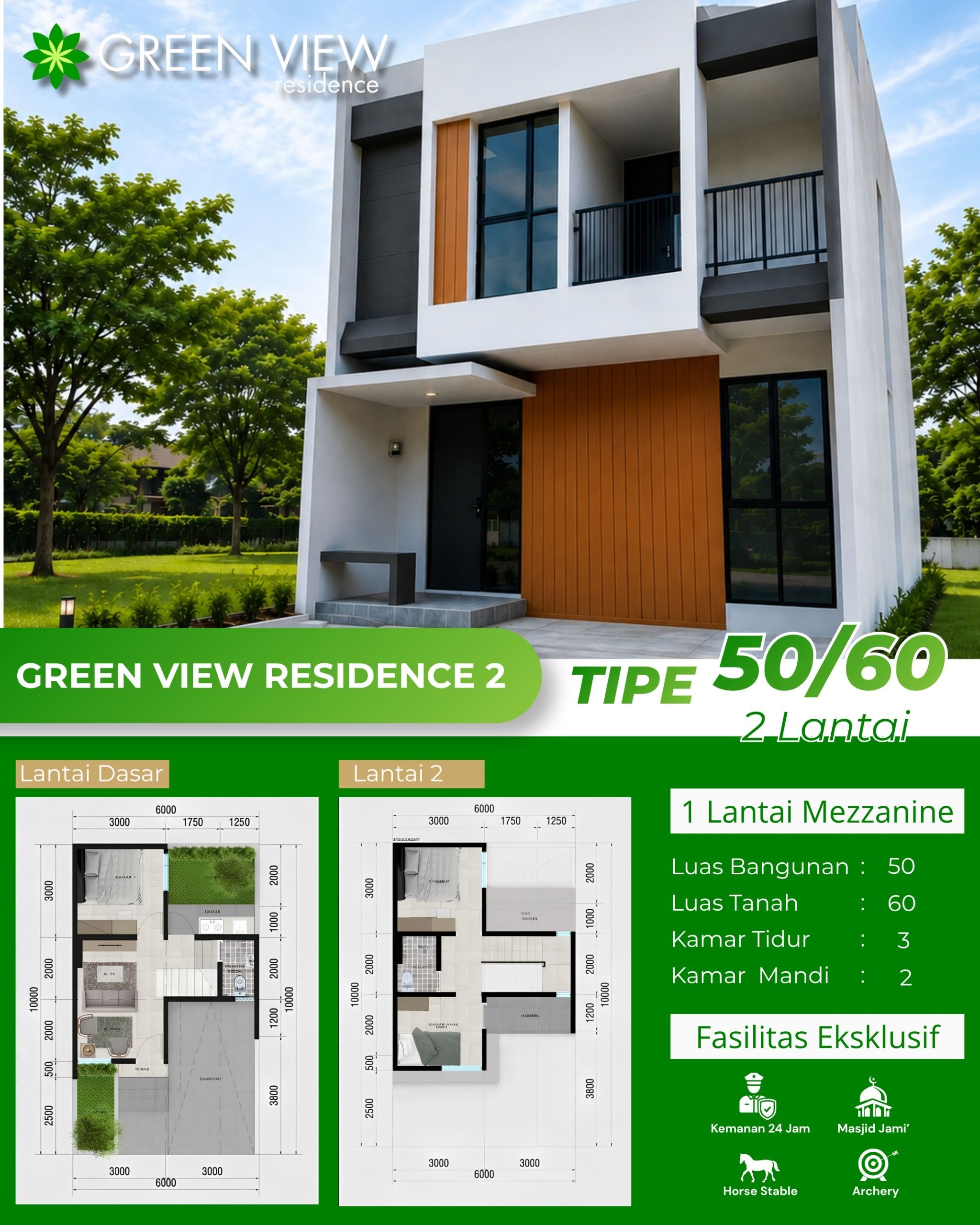 Green View Residence 2 – Rumah 2 Lantai di Cifor Bogor Tipe 50/60 Harga Rp850 Jutaan 139 Brosur Green View Residence 2 Cifor Bogor tipe 50/60 harga Rp850 jutaan full furnished Rp1 miliaran